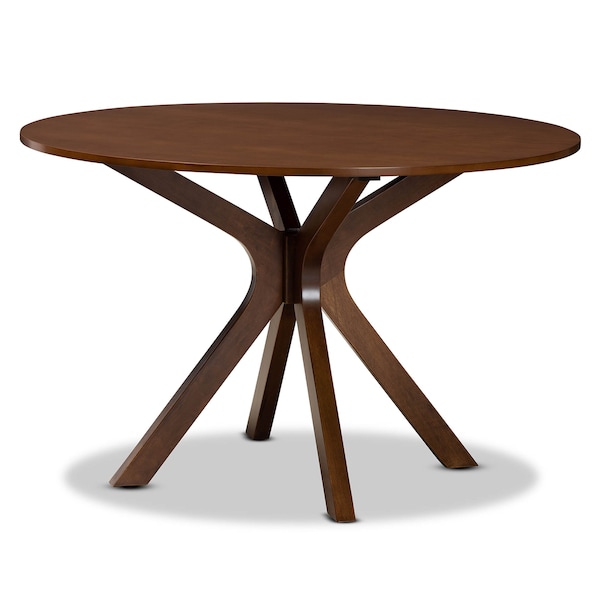 Baxton Studio Kenji Walnut Brown Finished 48-Inch-Wide Round Wood Dining Table 169-10893 - main